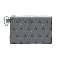 Gadsden Flag Don t Tread On Me Black And Gray Snake And Metal Gothic Crosses Canvas Cosmetic Bag (medium) by snek
