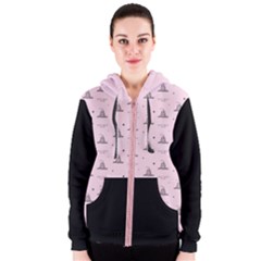 Gadsden Flag Standard Color Pink Gadsden Flag Pattern3 Stars K Gadsden Flag Pattern3 Black Background Women s Zipper Hoodie by snek
