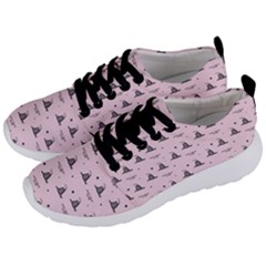 Gadsden Flag Don t Tread On Me Light Pink And Black Pattern With American Stars Men s Lightweight Sports Shoes by snek