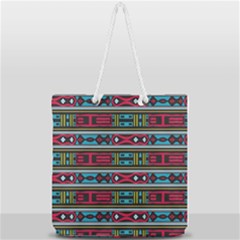 Shapes Rows                                             Full Print Rope Handle Tote (large) by LalyLauraFLM