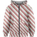 White Candy Cane Pattern with Red and Thin Green Festive Christmas Stripes Kids  Zipper Hoodie Without Drawstring View1