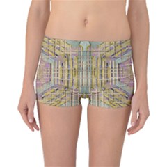 Temple Of Wood With A Touch Of Japan Boyleg Bikini Bottoms by pepitasart