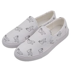 Messy Life Phrase Motif Typographic Pattern Men s Canvas Slip Ons by dflcprintsclothing