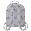 Messy Life Phrase Motif Typographic Pattern Flap Pocket Backpack (Large) View3