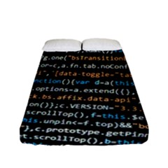 Close Up Code Coding Computer Fitted Sheet (full/ Double Size) by Amaryn4rt