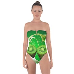 Kiwi Fruit Vitamins Healthy Cut Tie Back One Piece Swimsuit by Amaryn4rt