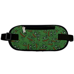 Pepe The Frog Perfect A-ok Handsign Pattern Praise Kek Kekistan Smug Smile Meme Green Background Rounded Waist Pouch by snek