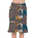 ABSTRAIT FORMES MARRON/BEIGE/BLEU Short Mermaid Skirt View1
