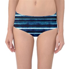 Bandes Peinture Bleu Profond Mid-waist Bikini Bottoms by kcreatif