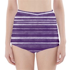 Bandes Peinture Violet  High-waisted Bikini Bottoms by kcreatif