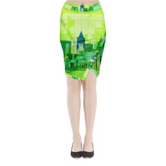 Architecture Skyline Midi Wrap Pencil Skirt by Wegoenart
