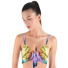 Abstract Pattern Color Colorful Woven Tie Front Bralet by Wegoenart