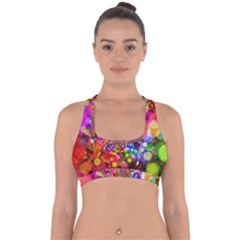 Bokeh Color Light Points Pattern Cross Back Hipster Bikini Top  by Wegoenart
