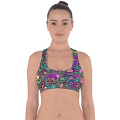 Bending Turn Distort Wave Modern Cross Back Hipster Bikini Top  by Wegoenart