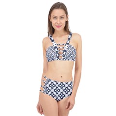 Abstrait Formes Bleu  Cage Up Bikini Set by kcreatif