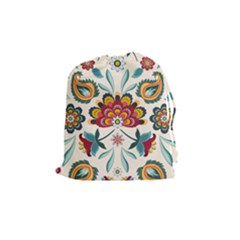 Baatik Print  Drawstring Pouch (medium) by designsbymallika