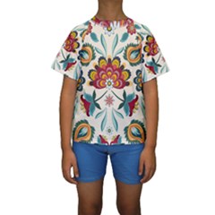 Baatik Print  Kids  Short Sleeve Swimwear by designsbymallika