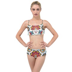 Baatik Print  Layered Top Bikini Set by designsbymallika