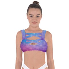 Blue Pink Shade Bandaged Up Bikini Top by designsbymallika