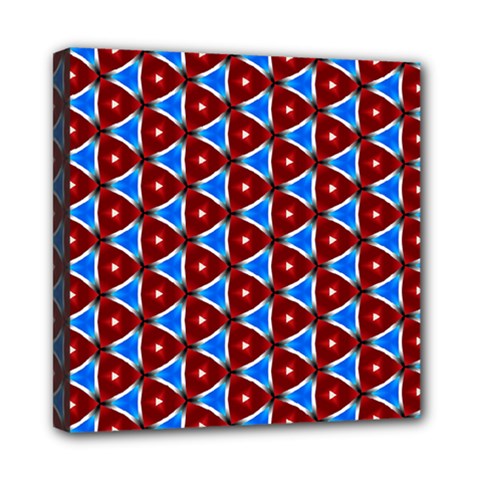 Pattern Triangles Seamless Red Blue Seamless Pattern Texture Seamless Patterns Repetition Mini Canvas 8  X 8  (stretched) by Vaneshart