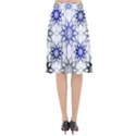 Pearl Pattern Floral Design Art Digital Seamless Blue Black Flared Midi Skirt View2