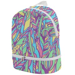 Feathers Pattern Zip Bottom Backpack by Sobalvarro