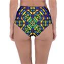 Pattern Geometric Glow Colors Lines Seamless Reversible High-Waist Bikini Bottoms View2
