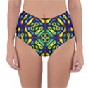 Pattern Geometric Glow Colors Lines Seamless Reversible High-Waist Bikini Bottoms View3