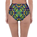 Pattern Geometric Glow Colors Lines Seamless Reversible High-Waist Bikini Bottoms View4