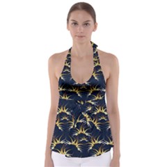 Pearl Pattern Floral Design Art Digital Seamless Babydoll Tankini Top by Vaneshart