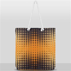 Pattern Lines Sections Yellow Straw Mauve Full Print Rope Handle Tote (large) by Vaneshart