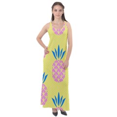 Summer Pineapple Seamless Pattern Sleeveless Velour Maxi Dress by Sobalvarro