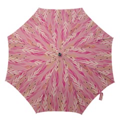 Pink Leaf Pattern Hook Handle Umbrellas (medium) by designsbymallika
