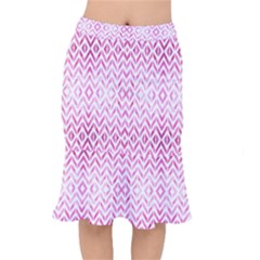 Chevrons Abstrait Rose Short Mermaid Skirt by kcreatif