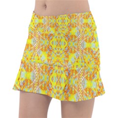 Vivid Warm Ornate Pattern Tennis Skorts by dflcprintsclothing