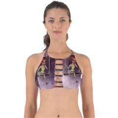 Little Fairy On A Swing With Dragonfly In The Night Perfectly Cut Out Bikini Top by FantasyWorld7