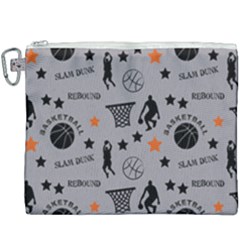 Slam Dunk Basketball Gray Canvas Cosmetic Bag (xxxl) by mccallacoulturesports