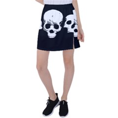 Halloween Horror Skeleton Skull Tennis Skirt by HermanTelo