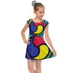 Colors Patterns Scales Geometry Kids  Cap Sleeve Dress by HermanTelo