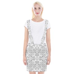 Black And White Decorative Ornate Pattern Braces Suspender Skirt by dflcprintsclothing