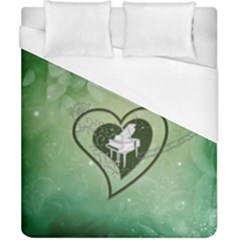 Music, Piano On A Heart Duvet Cover (california King Size) by FantasyWorld7