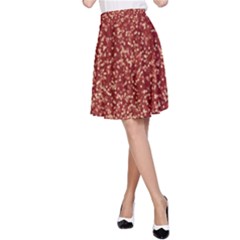 Burgundy Red Confetti Pattern Abstract Art A-line Skirt by yoursparklingshop