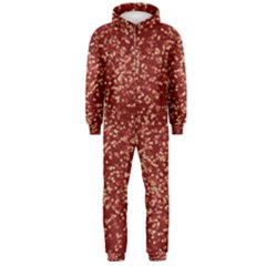 Burgundy Red Confetti Pattern Abstract Art Hooded Jumpsuit (men)  by yoursparklingshop