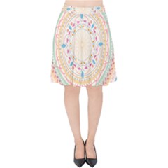 Mandala Pattern Velvet High Waist Skirt by designsbymallika