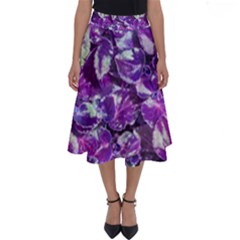 Botanical Violet Print Pattern 2 Perfect Length Midi Skirt by dflcprintsclothing