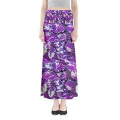 Botanical Violet Print Pattern 2 Full Length Maxi Skirt by dflcprintsclothing