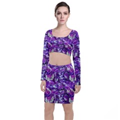 Botanical Violet Print Pattern 2 Top And Skirt Sets by dflcprintsclothing