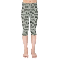 Army Stong Military Kids  Capri Leggings  by McCallaCoultureArmyShop