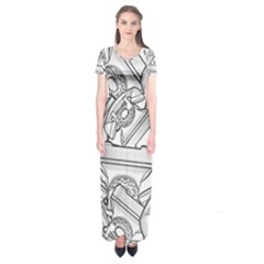 Phone Communication Technology Short Sleeve Maxi Dress by HermanTelo
