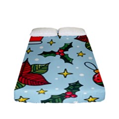 Colorful Funny Christmas Pattern Fitted Sheet (full/ Double Size) by Vaneshart